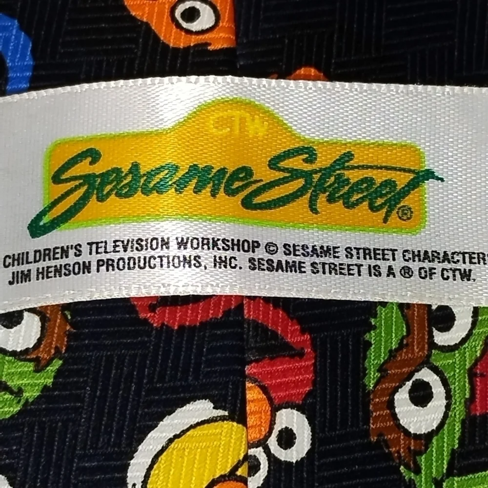 Sesame Street neck tie black background Birth Ernie and Cookie monster